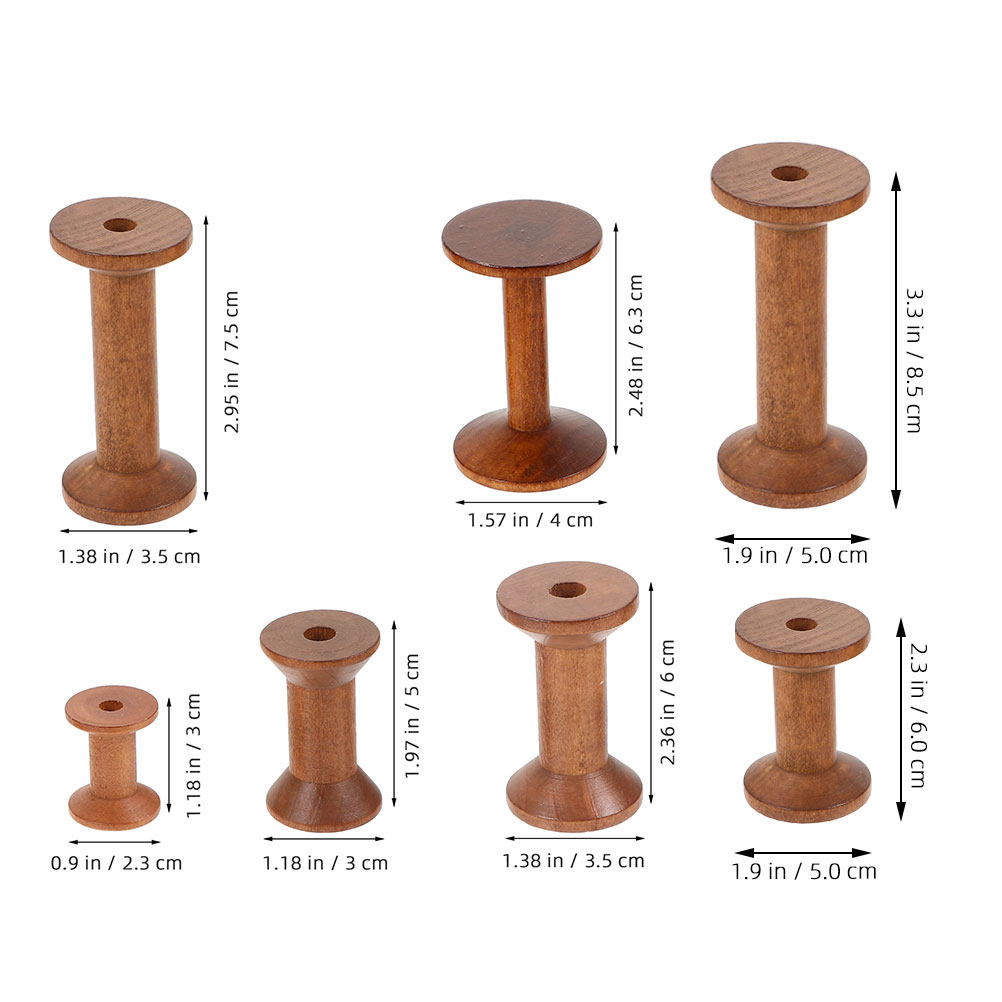 7Pcs Wooden Bobbins Set Space  - Embroidery Craft review and price