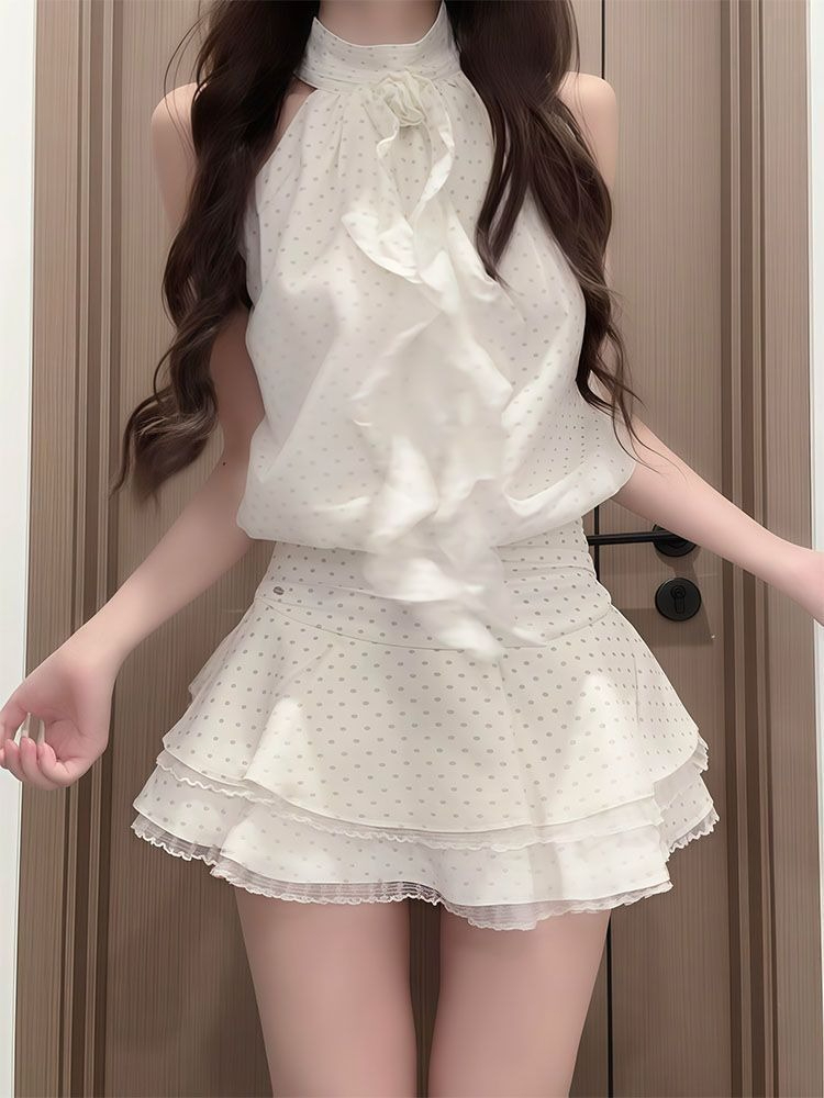 French Sweet Polka Dot 2 Piece - Elastic Lace Trim review and price