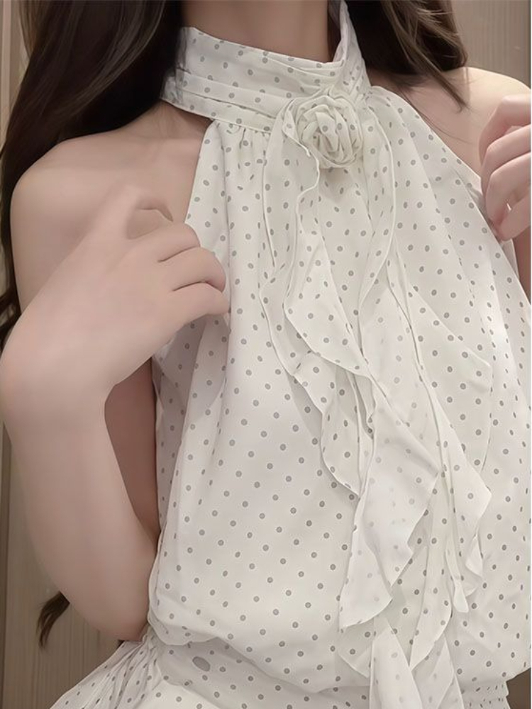 French Sweet Polka Dot 2 Piece - Elastic Lace Trim review and price
